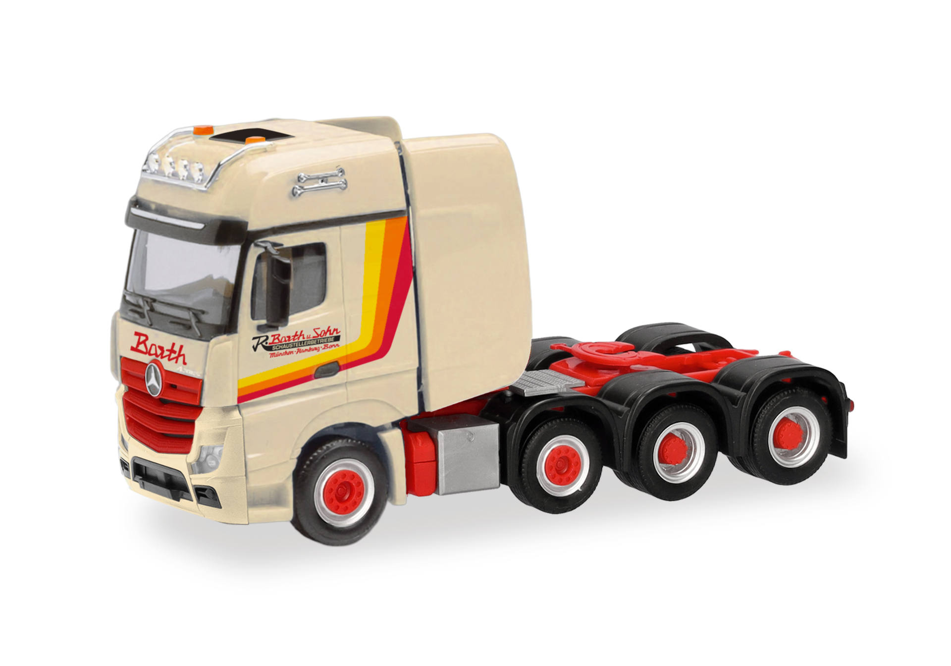[予約]herpa Cars&Trucks 1/87 (プラスチック製)  メルセデス・ベンツ アクトロス ギガスペース 大型トラクター 4軸 バラストフラットベッド付
