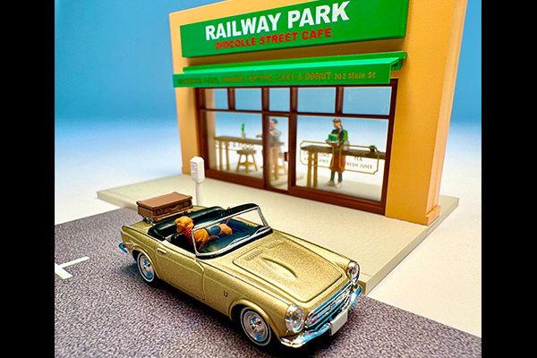 トミカリミテッドヴィンテージ 1/64 (ダイキャスト製) ジオコレ64 ＃カースナップ27a カフェテラス2（ホンダS800付属）