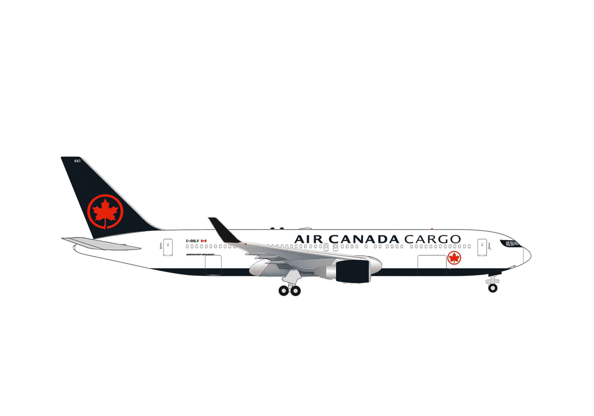 [予約]herpa wings 1/500 (ダイキャスト製) 767-300F エアカナダカーゴ C-GHLV
