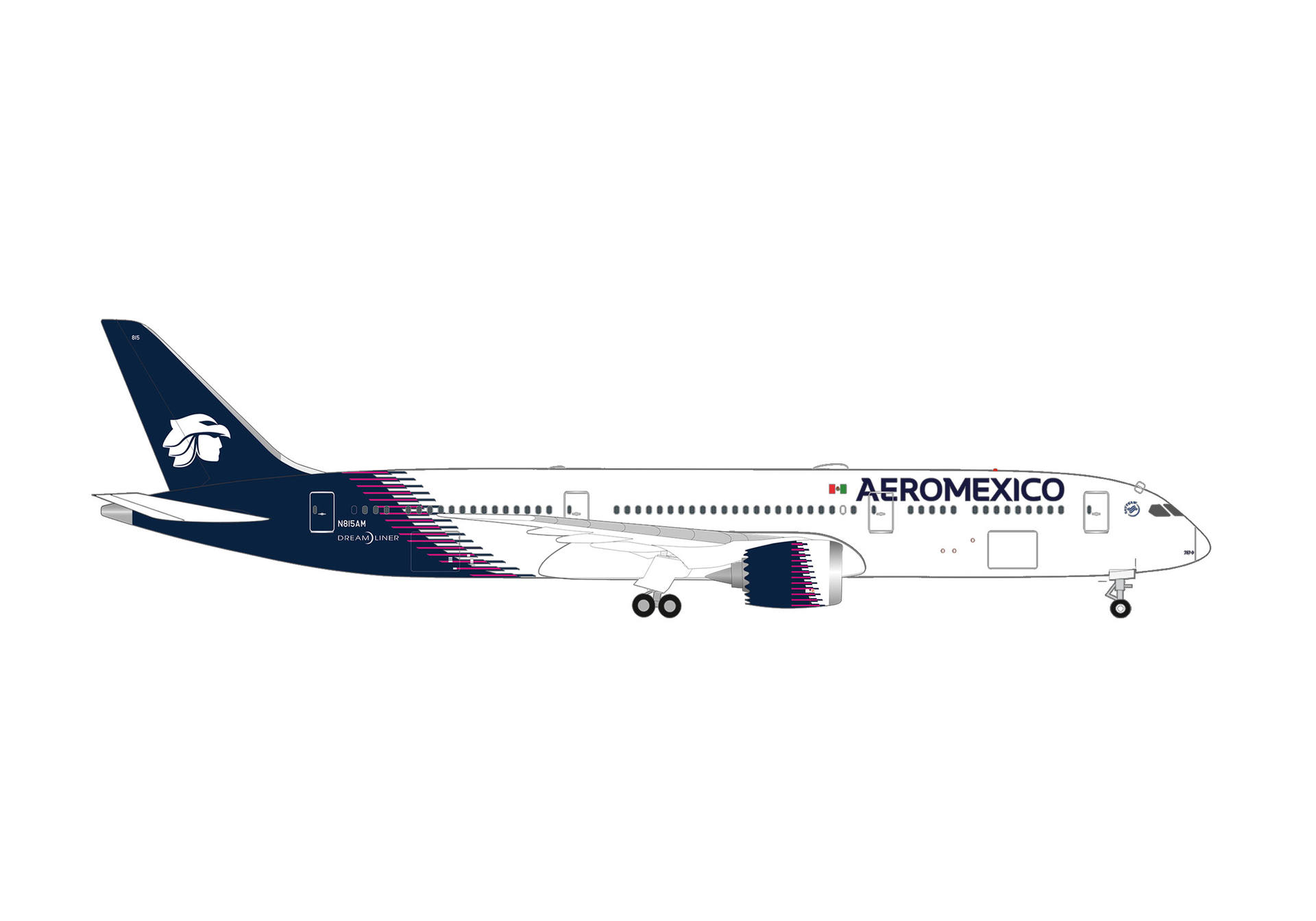 [予約]herpa wings 1/500 (ダイキャスト製) 787-9 アエロメヒコ航空 新塗装 N815AM