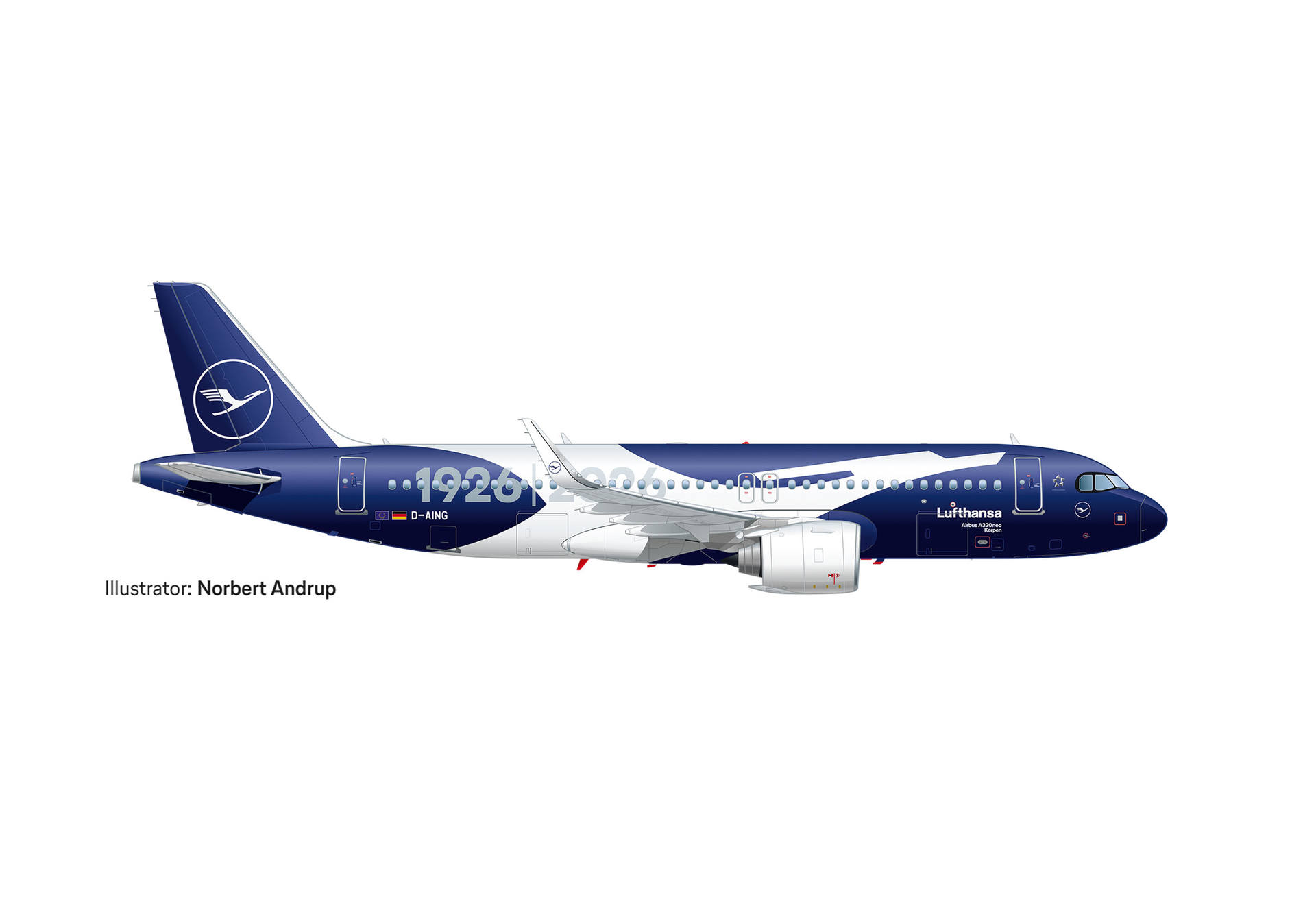[予約]herpa wings 1/500 (ダイキャスト製) A320neo ルフトハンザ航空  "100 Jahre" "Kerpen" D-AING