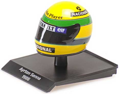 アイルトン・セナ フィギュア ヘルメット ストラップ MINICHAMPS(ミニチャンプス) 1/10 (ABS製) ヘルメット