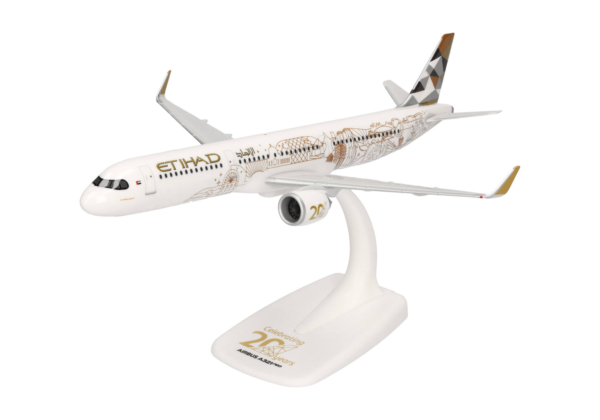 [予約]herpa wings 1/200 (プラスチック製) A321neo エティハド航空 20周年記念 A6-AEN ※スナップフィット