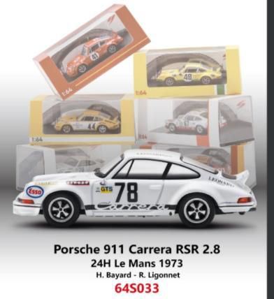 Spark(スパーク) 1/64 (ダイキャスト製) Porsche 911 Carrera RSR 2.8