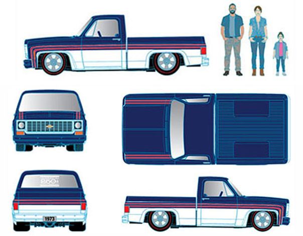 M2 Machines 1/64 (ダイキャスト製) 北米限定 1975 シボレー