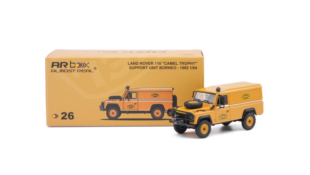 [予約]ALMOST REAL 1/64 (ダイキャスト製) Land Rover 110 キャメル・トロフィー サポートユニット ボルネオ 1985 