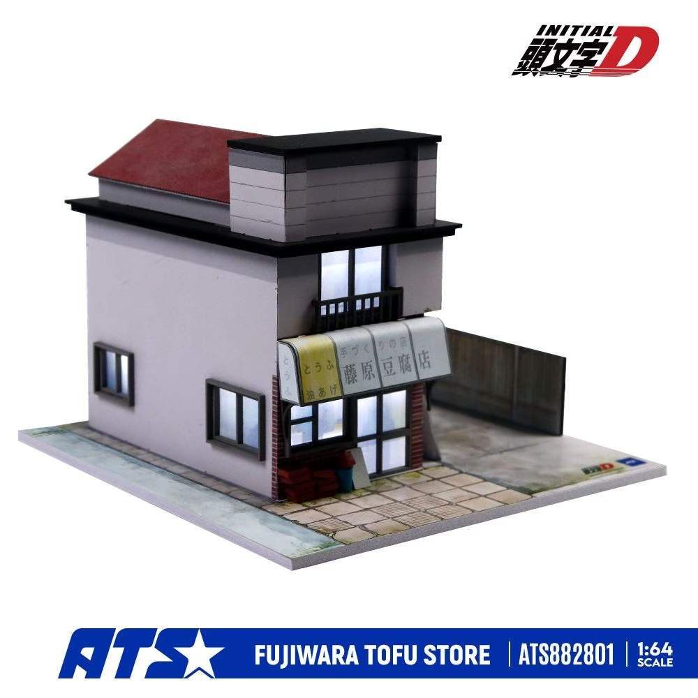 [予約]ATS MODELS 1/64 (プラスチック製) 頭文字D 漫画バージョン 藤原とうふ店 ディオラマ　塗装済み組立キット