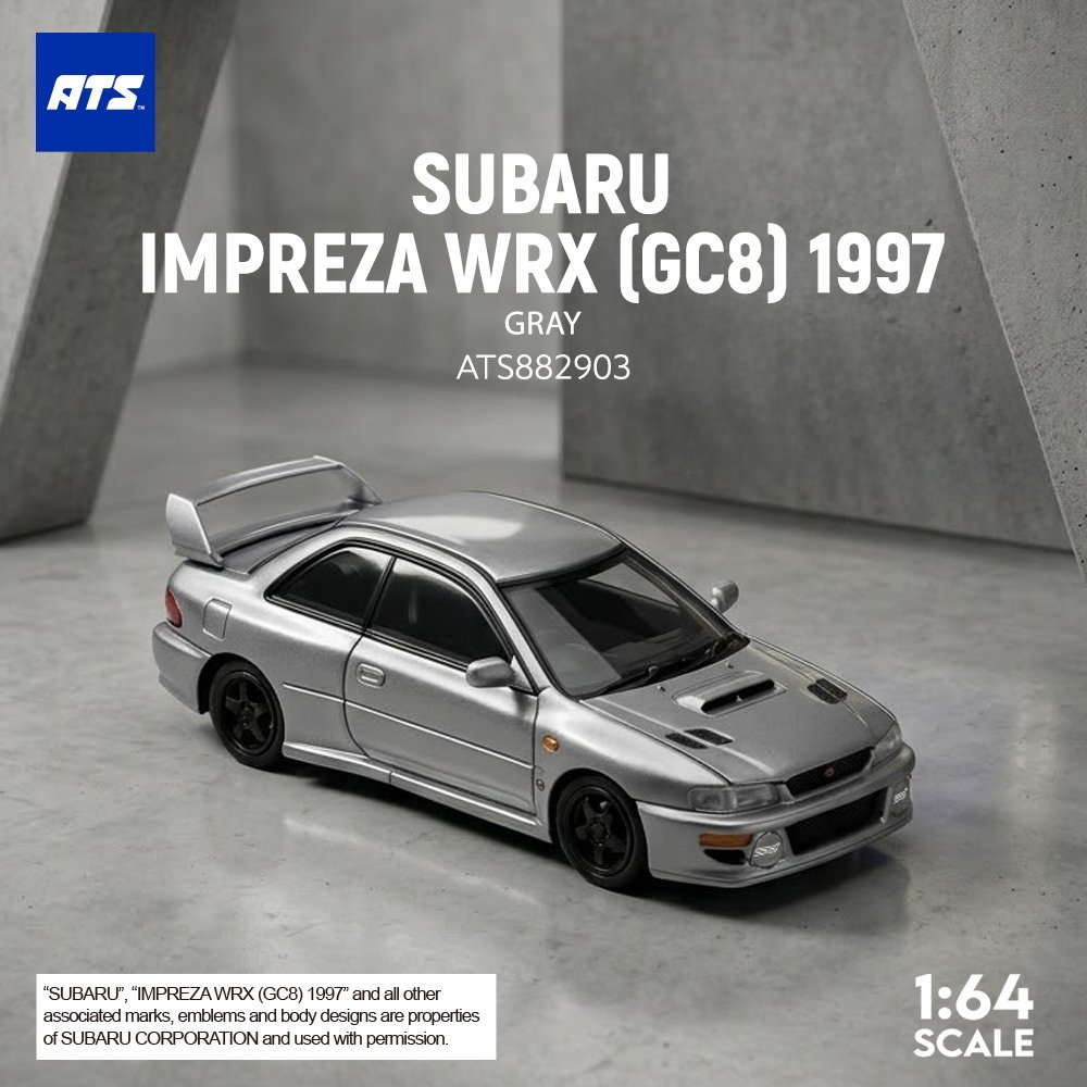 [予約]ATS MODELS 1/64 (ダイキャスト製) SUBARU IMPREZA WRX （GC8）1997 グレー