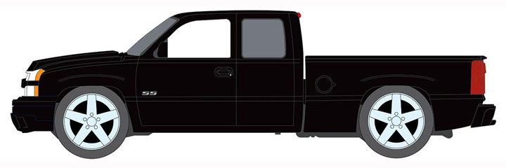 [予約]オートワールド 1/64 (ダイキャスト製) 2003 シェビー シルバラード SS ブラック