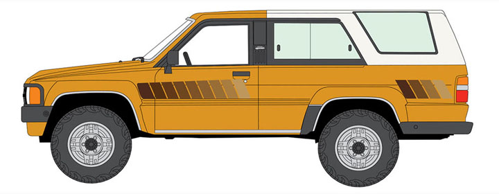 [予約]オートワールド 1/64 (ダイキャスト製) 1984 トヨタ 4ランナー ブライトゴールド/ホワイトトップ ※並行輸入