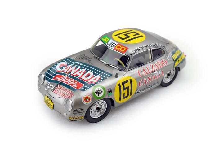 [予約]BBR MODELS 1/18 (レジン製) Porsche 356A - 4th Carrera Panamericana 1954 Canada Shoes car n151 ※ケース無