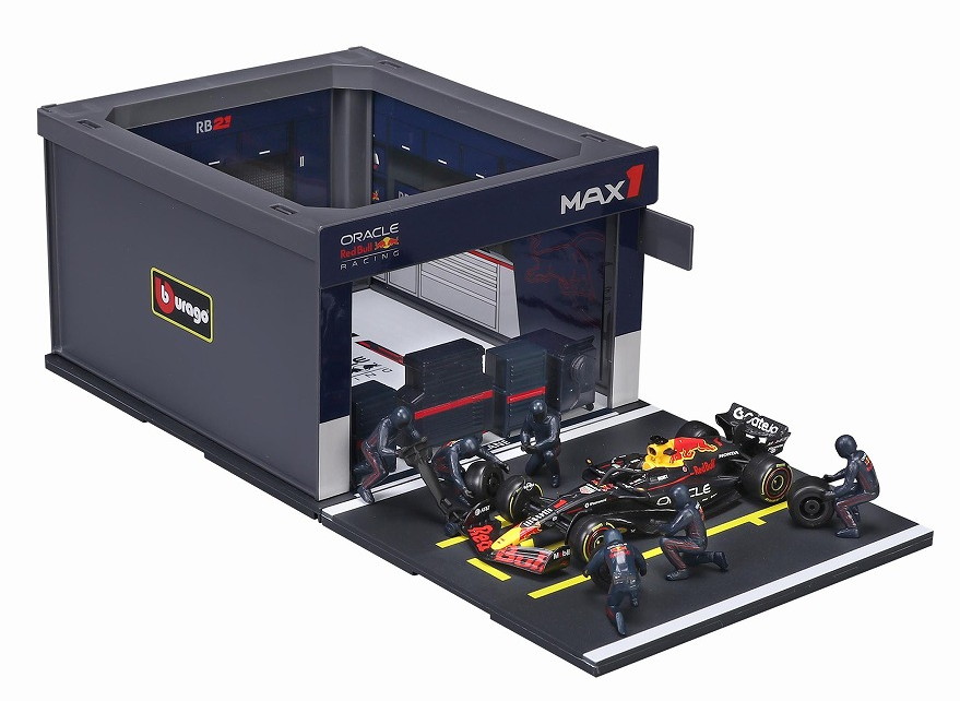 [予約]BURAGO(ブラーゴ) 1/43 (ダイキャスト製) オラクル レッドブル レーシング PIT PASS セット RB21 No.1 M.フェルスタッペン