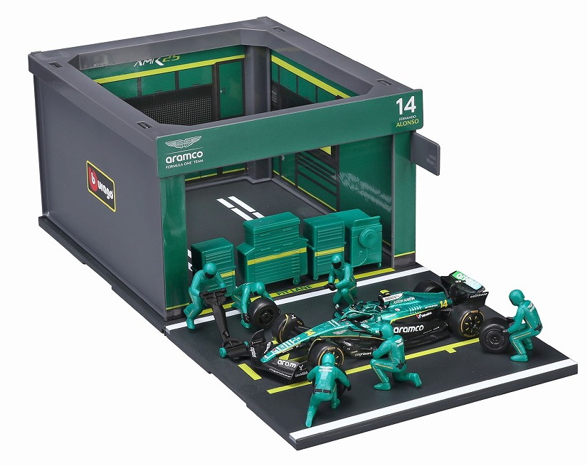 [予約]BURAGO(ブラーゴ) 1/43 (ダイキャスト製) アストン マーティン アラムコ F1チーム PIT PASS セット AMR25 GP No.14 F.アロンソ