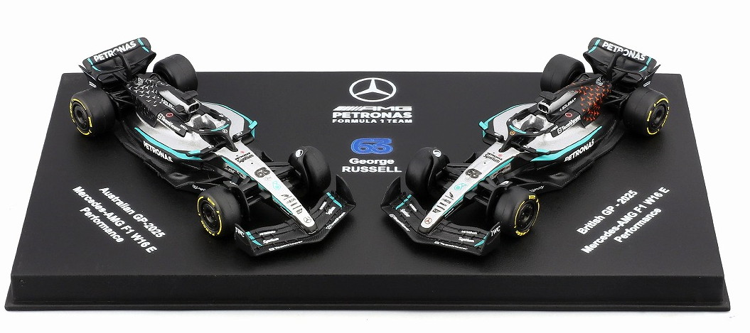 [予約]BURAGO(ブラーゴ) 1/64 (ダイキャスト製) メルセデス-AMG ペトロナス F1チーム W16 オーストラリア/イギリスGP No.63 G.ラッセル2台セット 