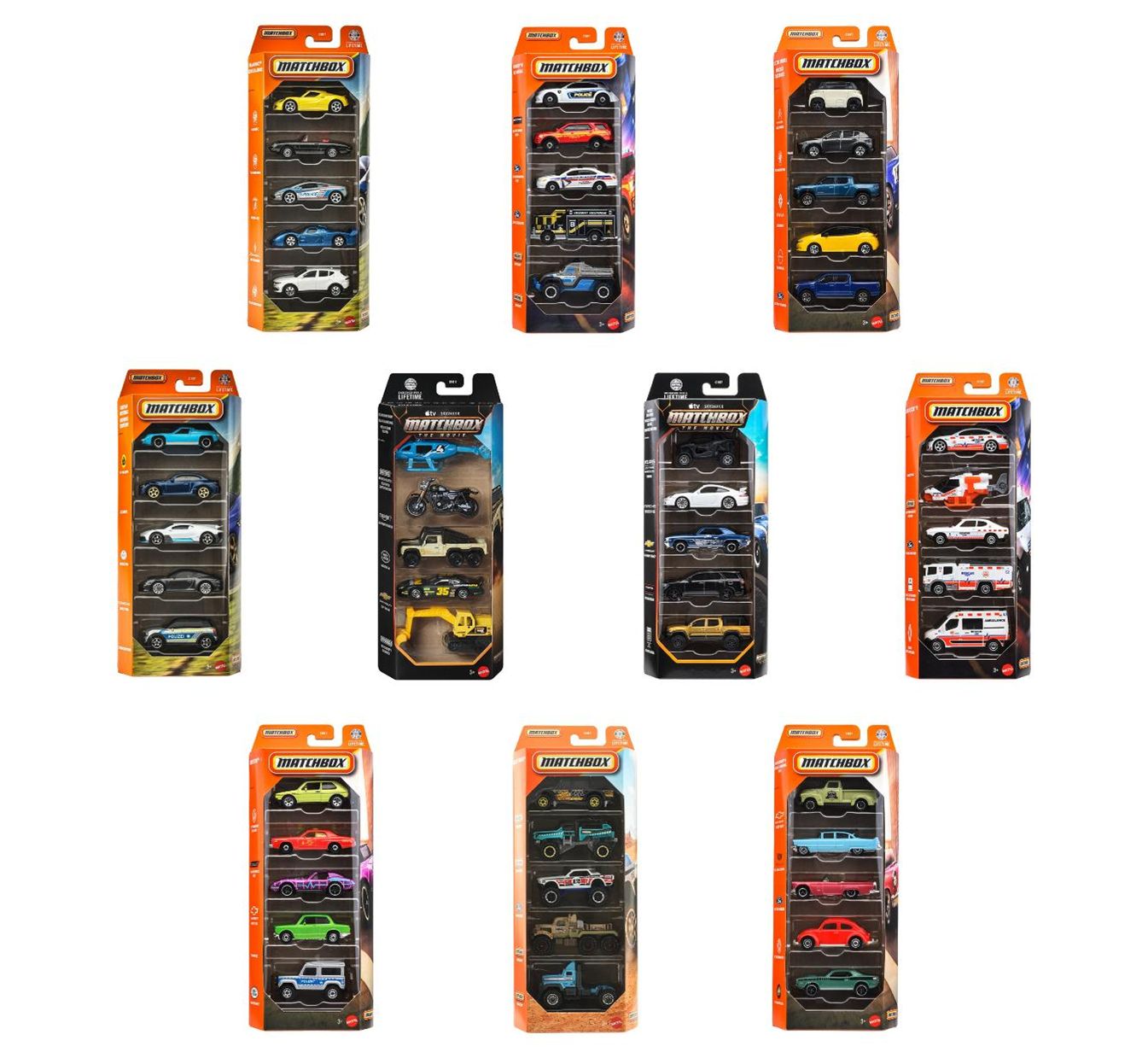 [予約]MATCHBOX 1/64 (ダイキャスト製) 5カーパック