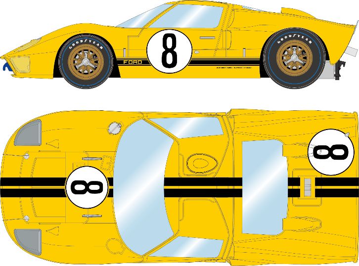 [予約]EIDOLON(アイドロン) 1/43 (レジン製) GT40 Mk.2 “アランマンレーシングチーム“ ルマン 24時間 1966 No.8 イエロー(限定120台、国内販売60台)