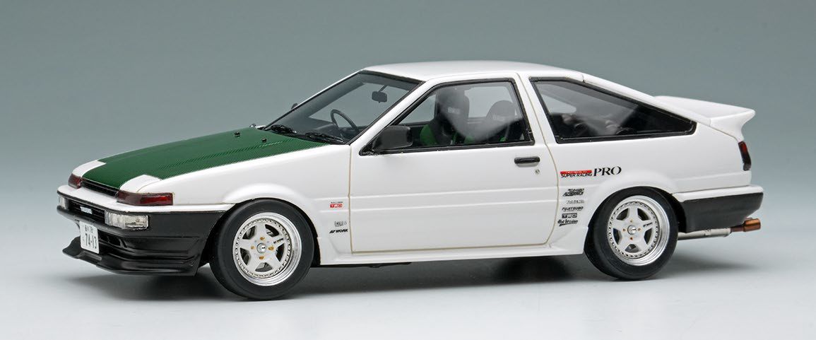 EIDOLON(アイドロン) 1/43 (レジン製) トヨタ スプリンタートレノ (AE86) (3 Door) Tk-Street Ver.ホワイト (グリーンカーボンフード)