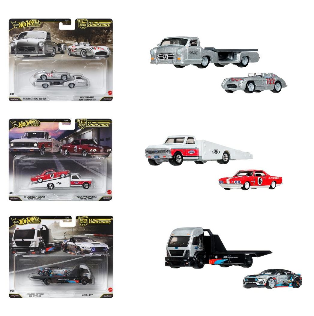 Hot Wheels 1/64 (ダイキャスト製) チームトランスポート アソート