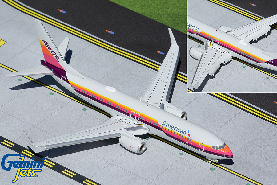 Gemini Jets 1/200 (ダイキャスト製) 737-800 アメリカン航空 N917NN AirCal Heritage塗装 フラップダウン