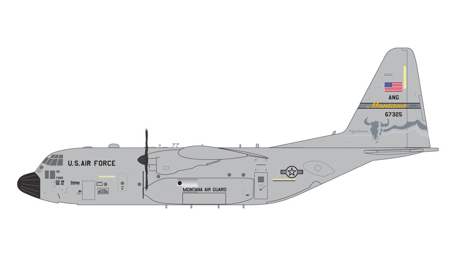 [予約]Gemini Jets 1/200 (ダイキャスト製) C-130H アメリカ空軍 モンタナ空軍州兵 96-7325 [MS]