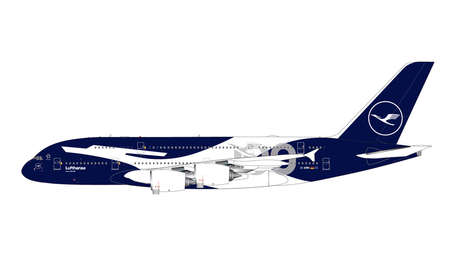 [予約]Gemini Jets 1/200 (ダイキャスト製) A380-800 ルフトハンザ航空 "100" years livery D-AIMH