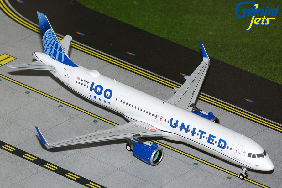 [予約]Gemini Jets 1/200 (ダイキャスト製) A321neo ユナイテッド航空 "100 Years" N44550