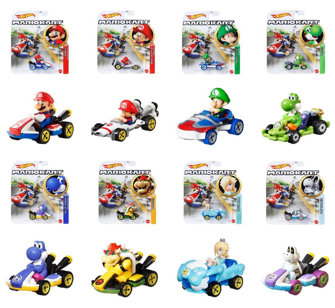 ホットウィール マリオカート 4台 マリオ ロゼッタ ルイージ P