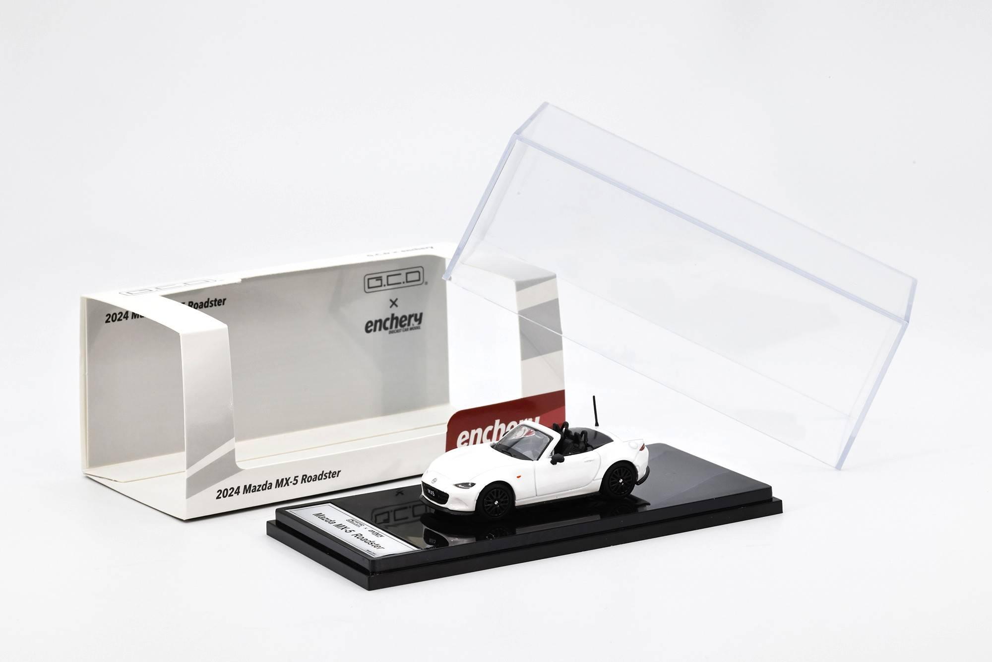 ゲインコーププロダクツ × enchery(エンチェリー) 1/64 (ダイキャスト製) Mazda MX-5 Roadster（White）-LHD- ホワイト