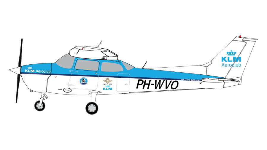 [予約]Gemini General Aviation 1/72 (ダイキャスト製) Cessna 172P KLMオランダ航空 PH-WVO