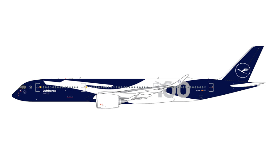 [予約]Gemini Jets 1/400 (ダイキャスト製) A350-900 ルフトハンザ航空 "100" years livery D-AIXL