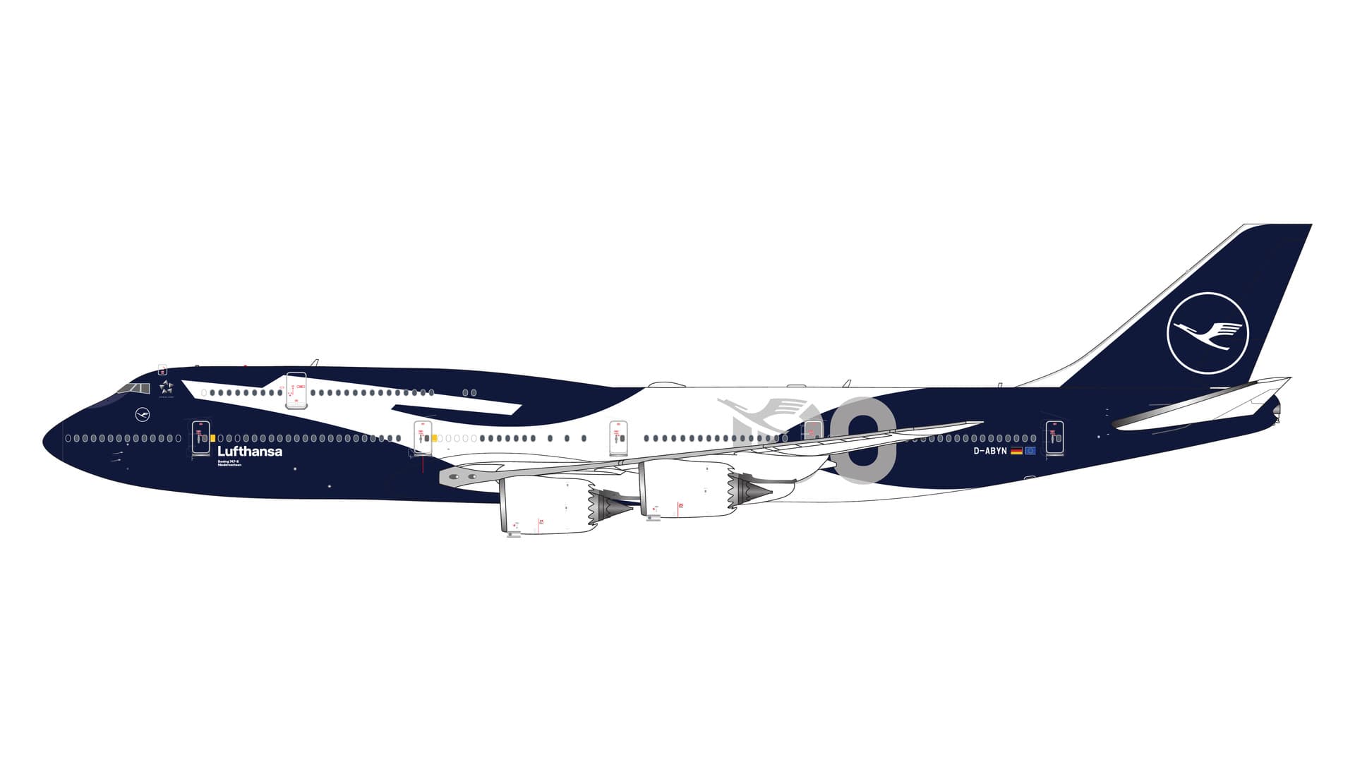 [予約]Gemini Jets 1/400 (ダイキャスト製) 747-8i ルフトハンザ航空 "100" years livery D-ABYN