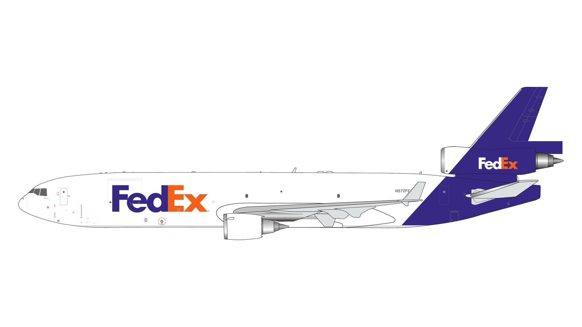 [予約]Gemini Jets 1/400 (ダイキャスト製) MD-11F フェデックス N572FE
