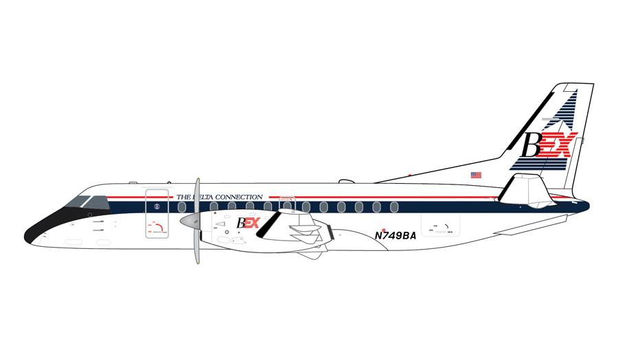 [予約]Gemini Jets 1/400 (ダイキャスト製) Saab 340A ビジネスエクスプレス航空 "The Delta Connection" N749BA