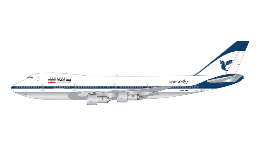 [予約]Gemini Jets 1/400 (ダイキャスト製) 747-100B イラン航空 EP-IAM polished belly