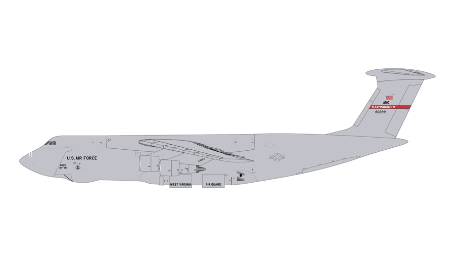 [予約]Gemini Macs 1/400 (ダイキャスト製) C-5A アメリカ空軍 ウエストバージニア空軍州兵 "Martinsburg" 68-0222
