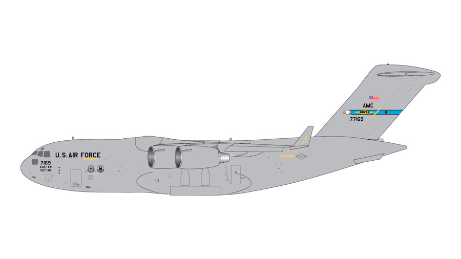 [予約]Gemini Macs 1/400 (ダイキャスト製) C-17A アメリカ空軍 ドーバー空軍基地 07-7169