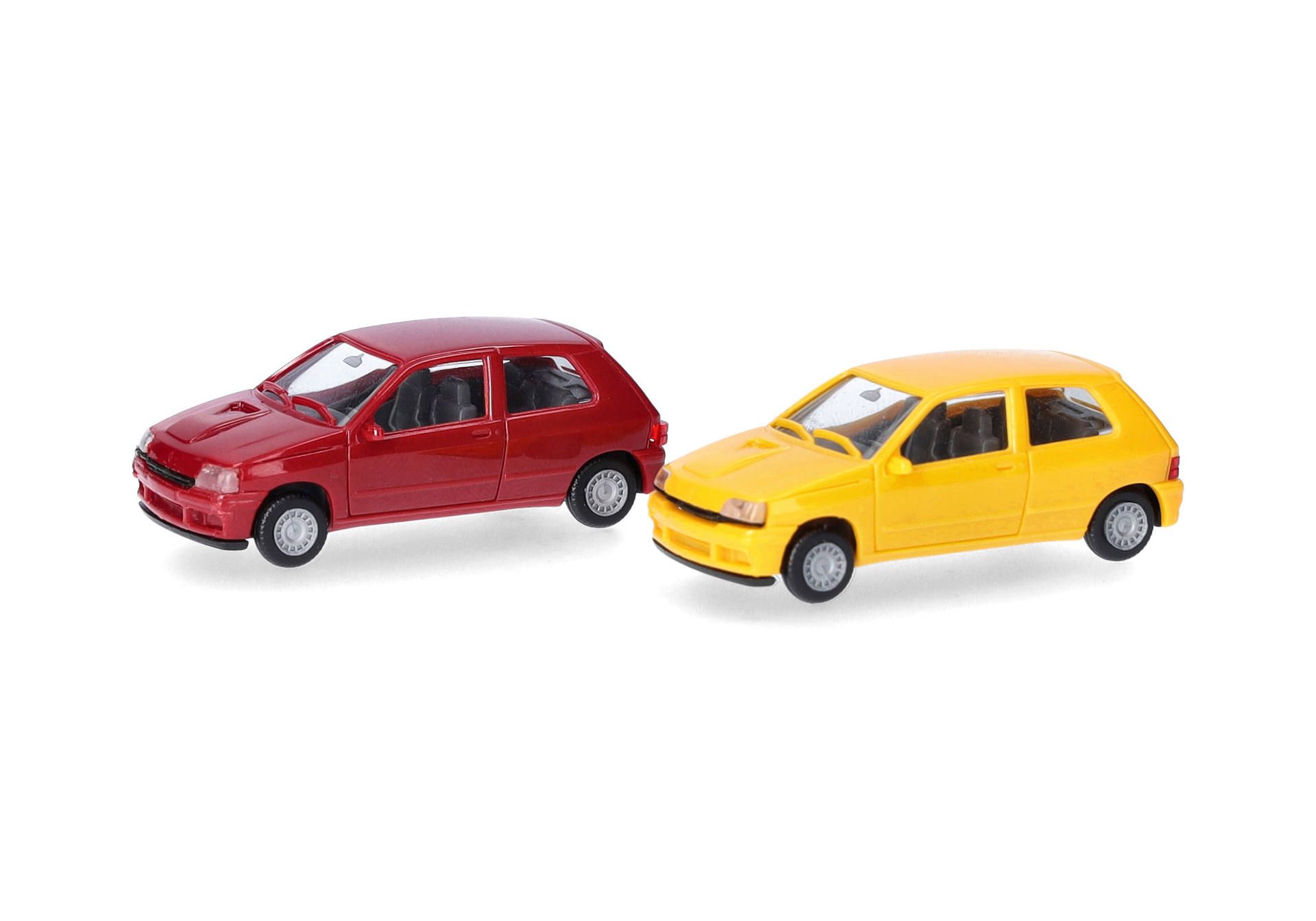 herpa Cars&Trucks 1/87 (プラスチック製) ミニキット ルノー クリオ 16V イエロー/レッド (２台セット)