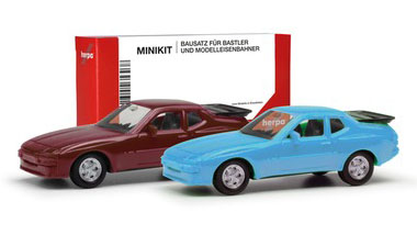 herpa Cars&Trucks 1/87 ミニキット ポルシェ 944 レッド/ブルー (2台セット)