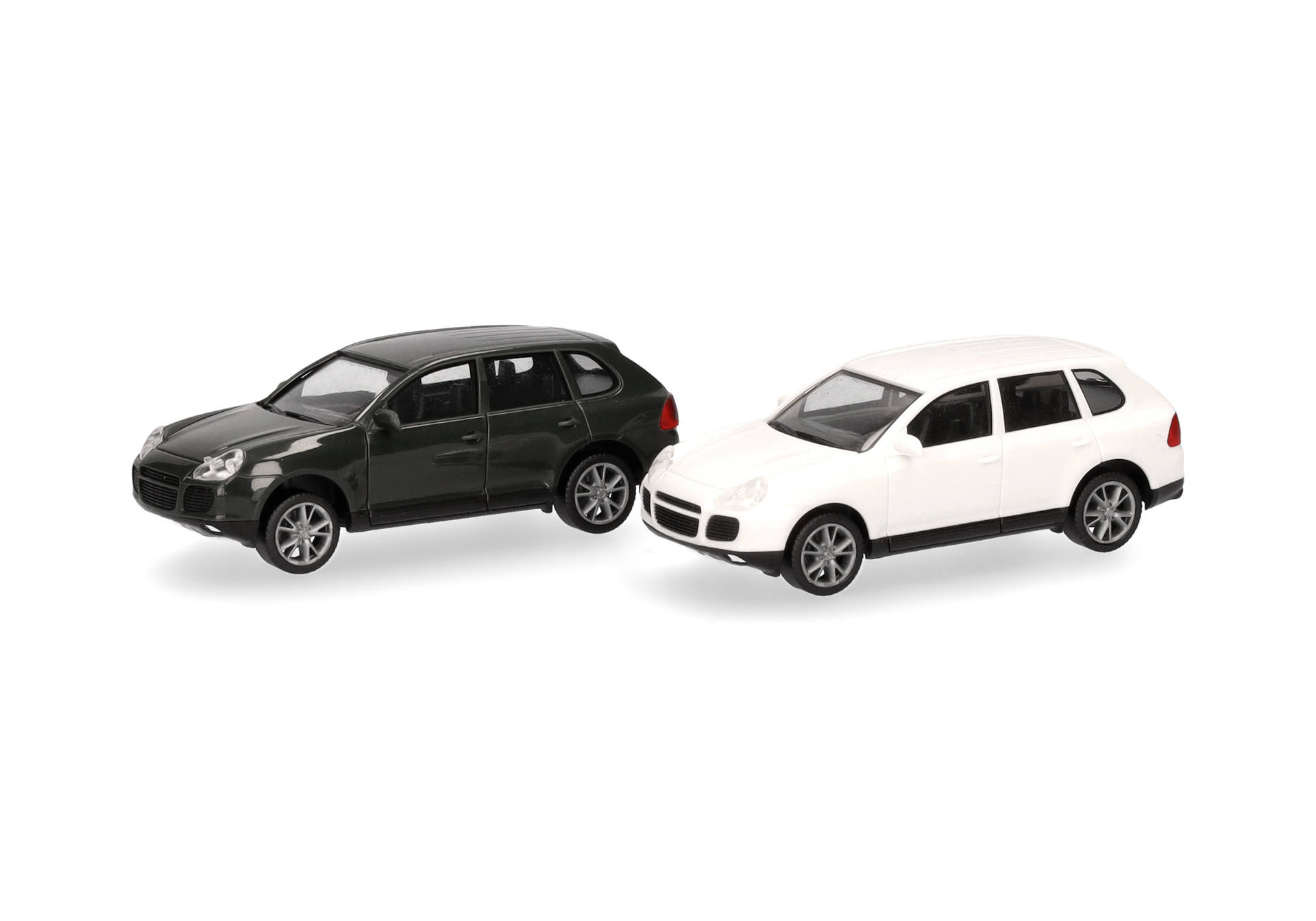 herpa Cars&Trucks 1/87 (プラスチック製) ミニキット ポルシェ カイエン ターボ グリーン/ホワイト (２台セット)