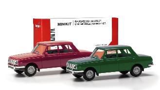 herpa Cars&Trucks 1/87 ミニキット ヴァルトブルク 353 ’66 レッド/グリーン(2台セット)