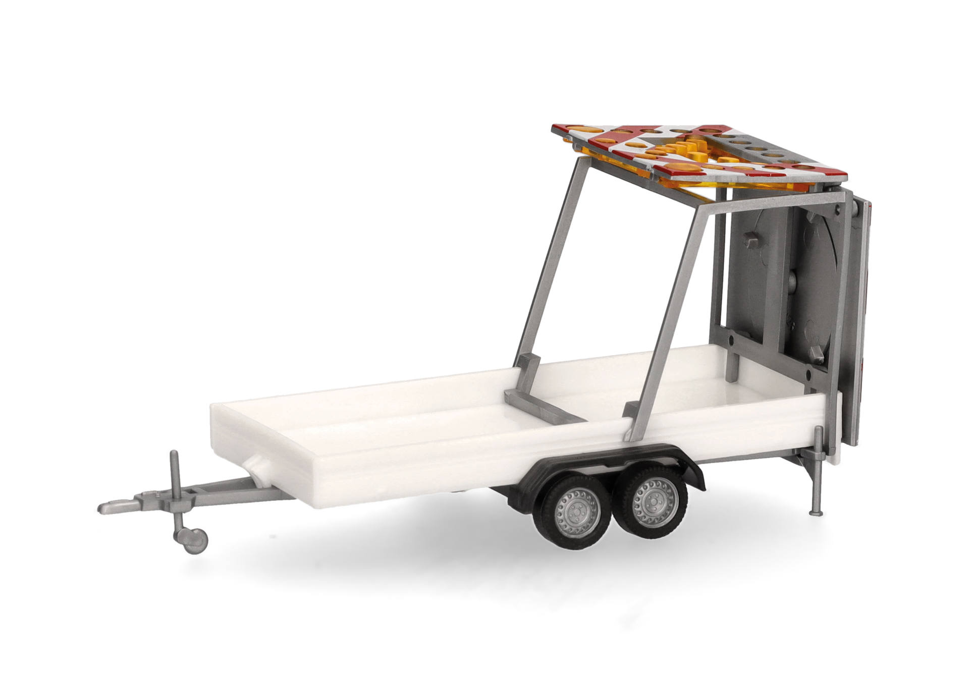 [予約]herpa Cars&Trucks 1/87 (プラスチック製)  交通安全トレーラー 2軸ホワイト