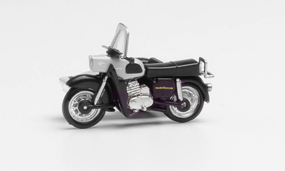 herpa Cars&Trucks 1/87 MZ 25 サイドカー付属 シルバー/ブラック