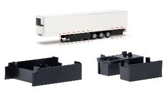 herpa Cars&Trucks 1/87 パレットボックス & ストレージ ボックス 15mトレーラー（白/黒x2)