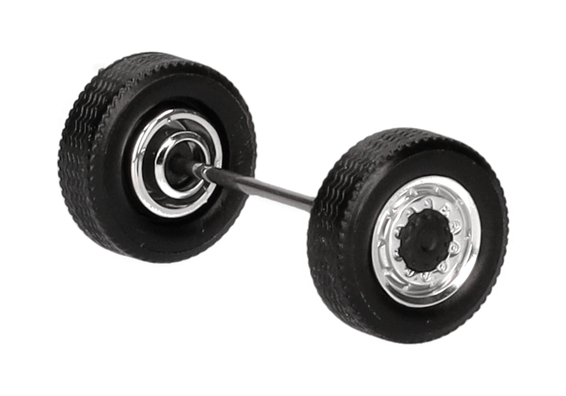 [予約]herpa Cars&Trucks 1/87 (プラスチック製) AWDステアリングホイールセット クロム/ブラック(スペアパーツ8セット)
