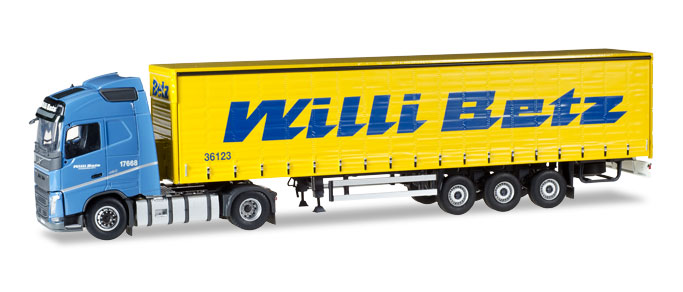 herpa Cars&Trucks 1/50 ボルボ FH Gl.低床 カーテンキャンバスセミトレーラー "Willi Betz"