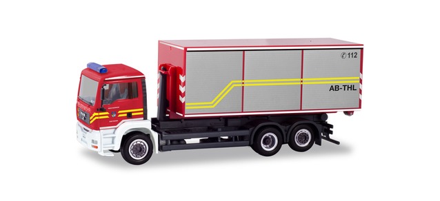 herpa Cars&Trucks 1/87 MAN TGA M ロールオフダンプトラック ダッハウ消防署