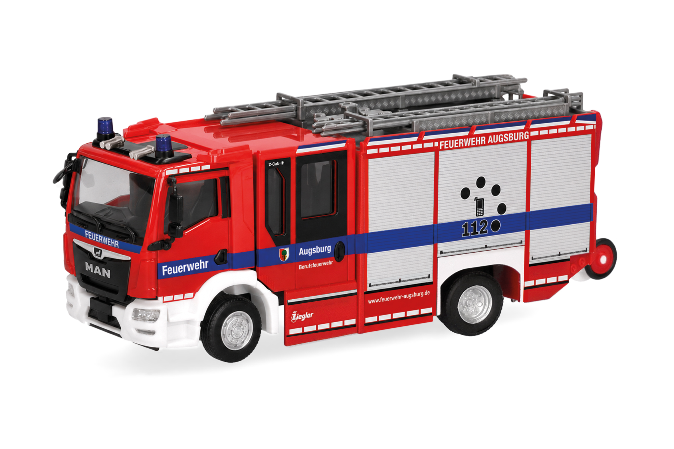 [予約]herpa Cars&Trucks 1/87 (プラスチック製) MAN TGM CC Z-Cab HLF  "アウクスブルク消防局"