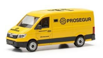 [予約]herpa Cars&Trucks 1/87 MAN TGE ボックスフラットルーフ "Prosegur Werttransporte"