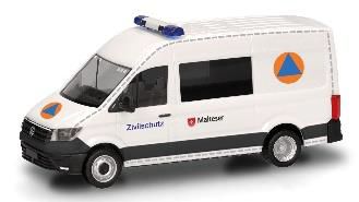herpa Cars&Trucks 1/87 フォルクスワーゲン クラフター ハーフバス ハイルーフ "Malteser/Zivischutz"