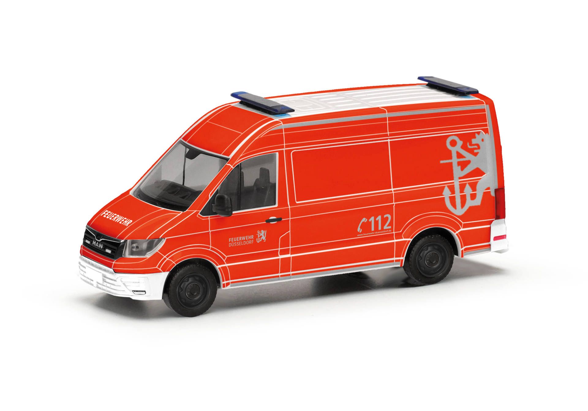 [予約]herpa Cars&Trucks 1/87 MAN TGE ハイルーフ デュッセルドルフ消防隊